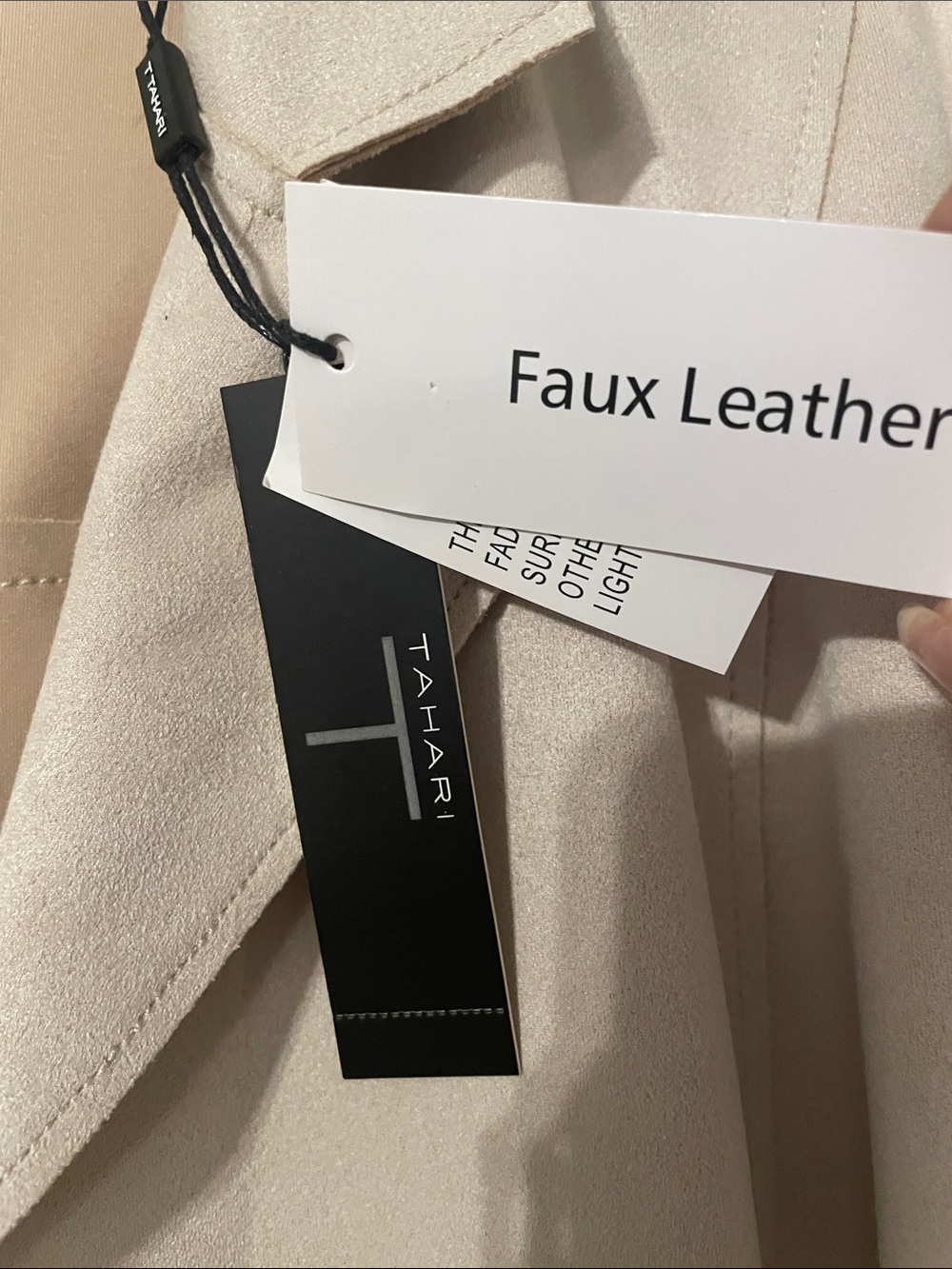 Tahari Light Cream Open Front Trench Coat - Picture 5 of 6